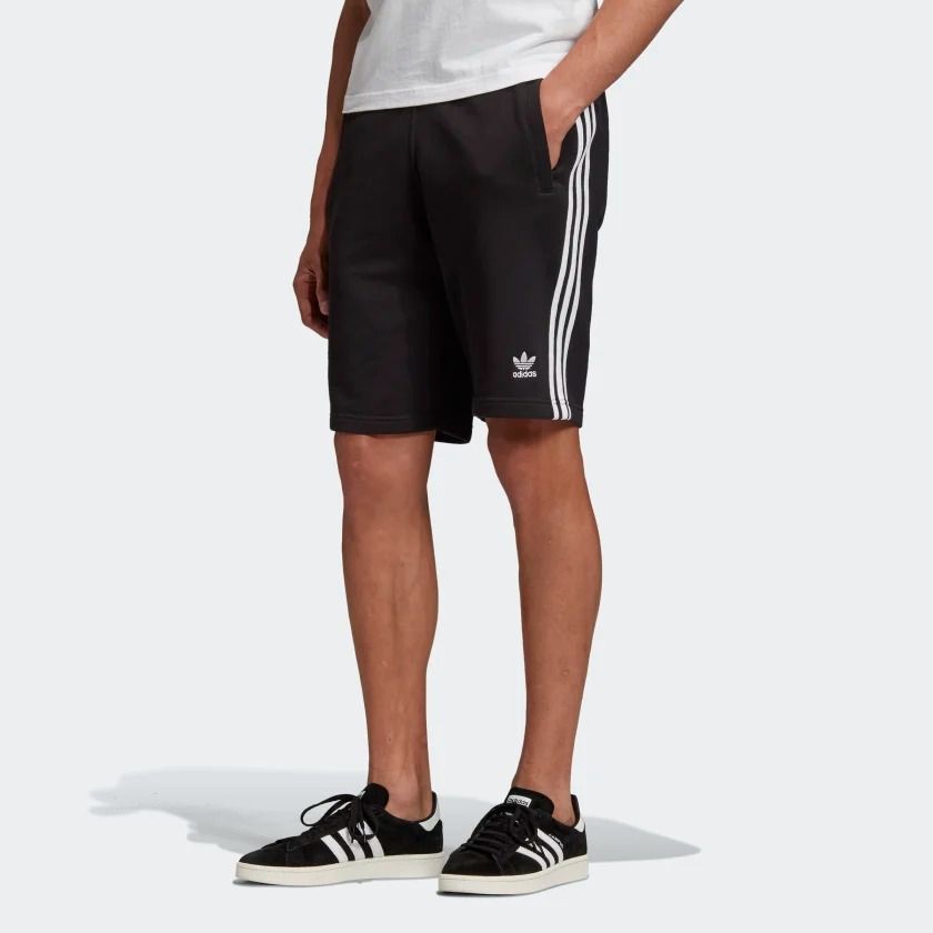 Adidas originals 3-stripe shop jersey shorts in grey