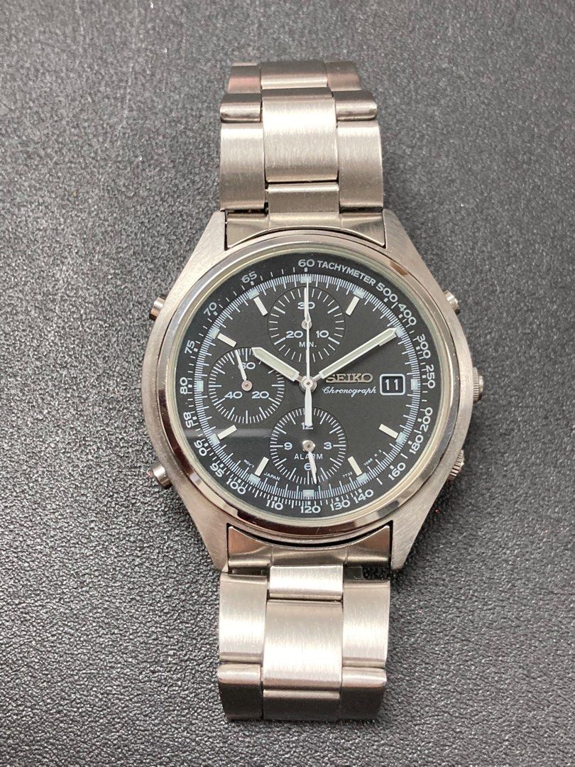 90年代seiko 精工計時石英錶chronograph 7t32 7060, 名牌, 手錶- Carousell