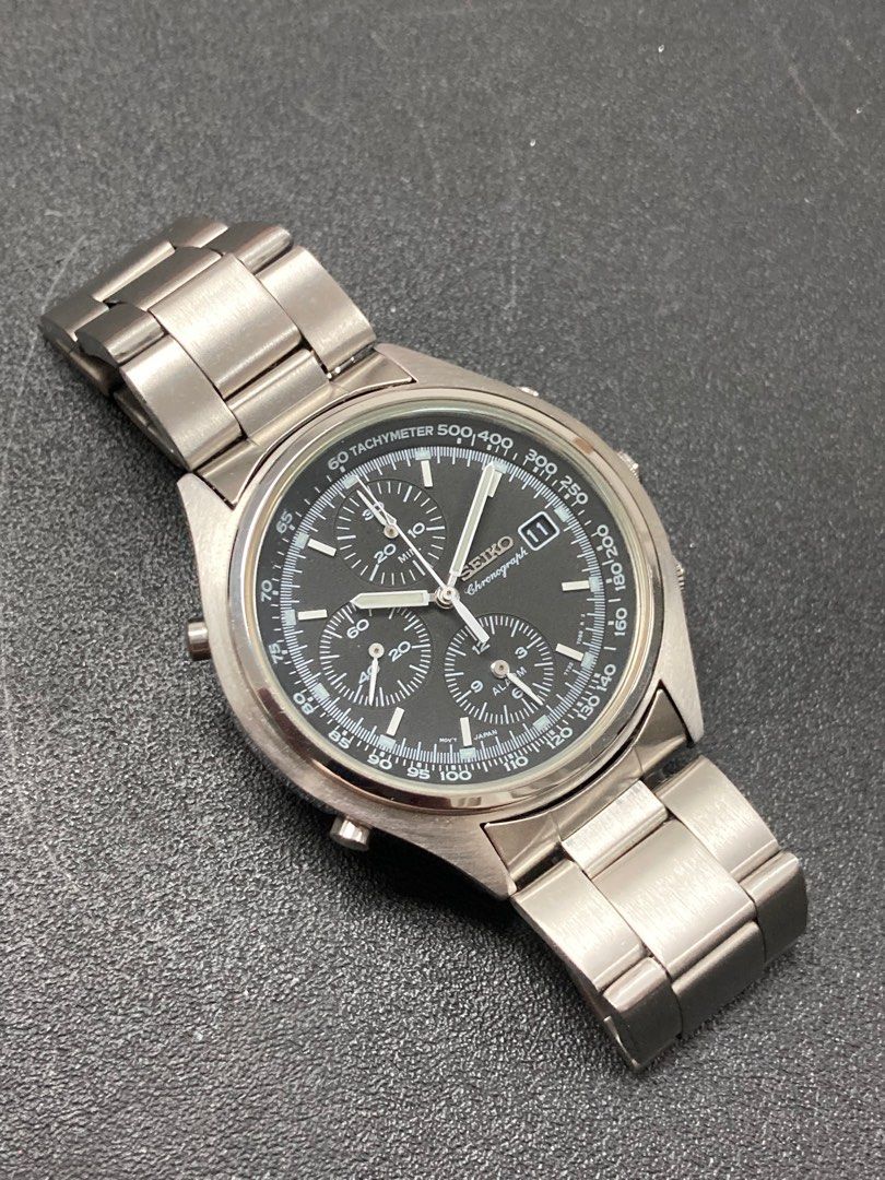 90年代seiko 精工計時石英錶chronograph 7t32 7060, 名牌, 手錶- Carousell