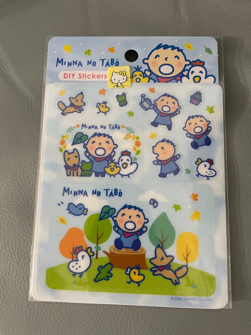 正版 sanrio 大口仔 DIY stickers 貼紙 minna no tabo, 興趣及遊戲, 玩具 & 遊戲類 - Carousell