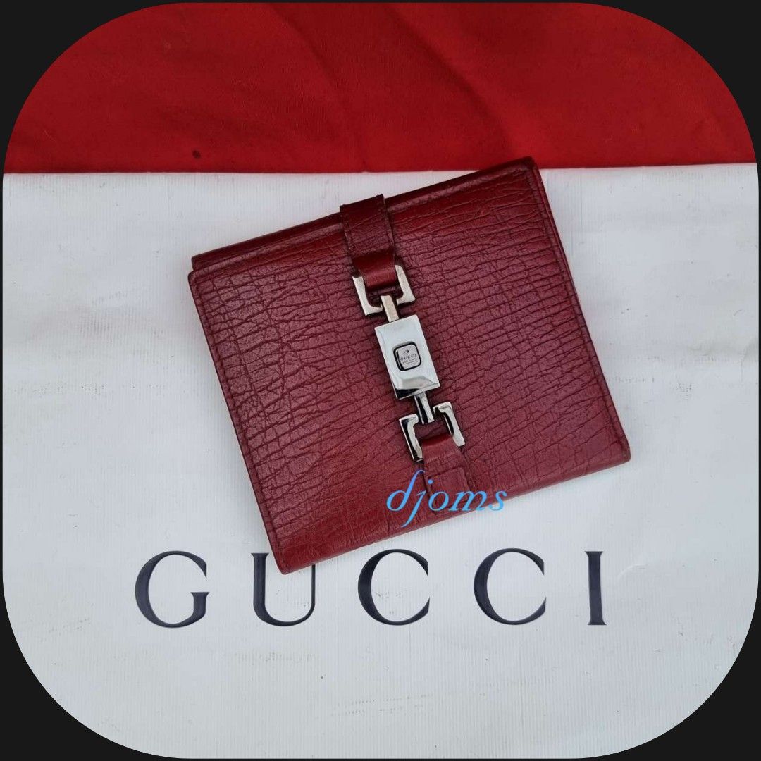 Gucci Monogram Piston Lock Compact Wallet - Gucci