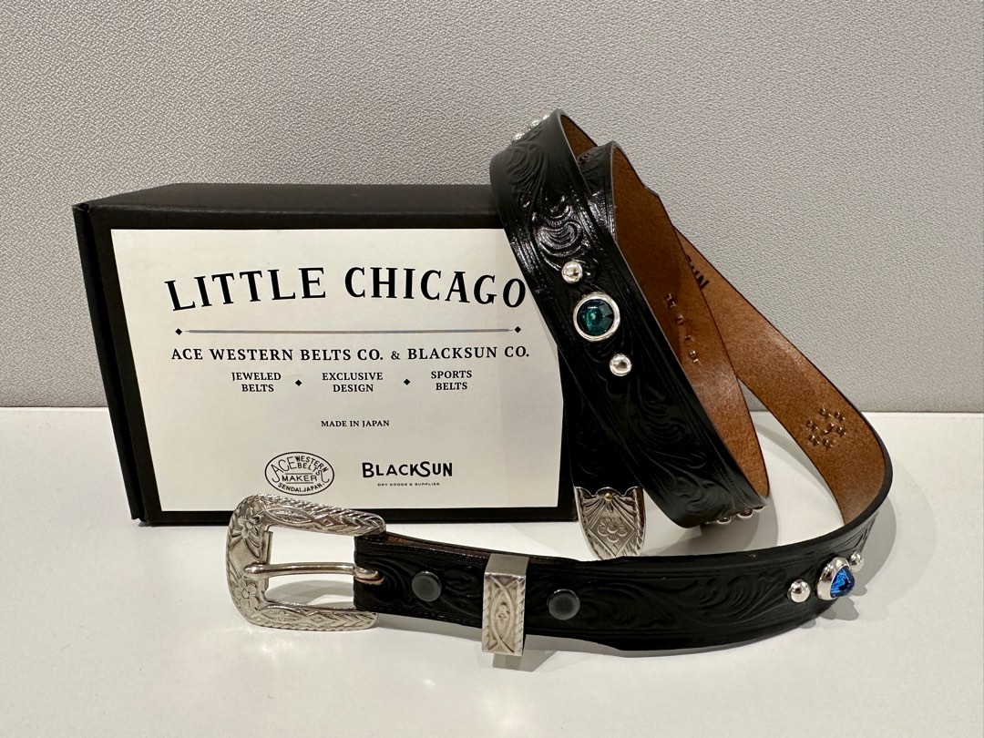 Ace Western Belts - Little Chicago Belt size 34 茶芯皮帶Black Sun