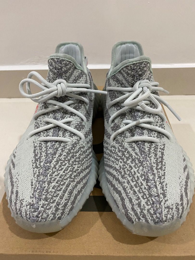 Adidas Yeezy Boost 350 Blue Tint 2022 Malaysia Pair (JD) Size UK 8.5, Men's Fashion, Footwear, on Carousell