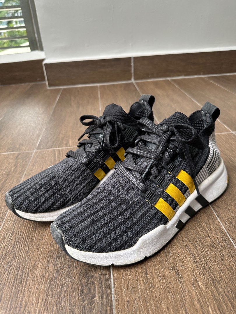 Adidas eqt support mid adv black equipment yellow on sale