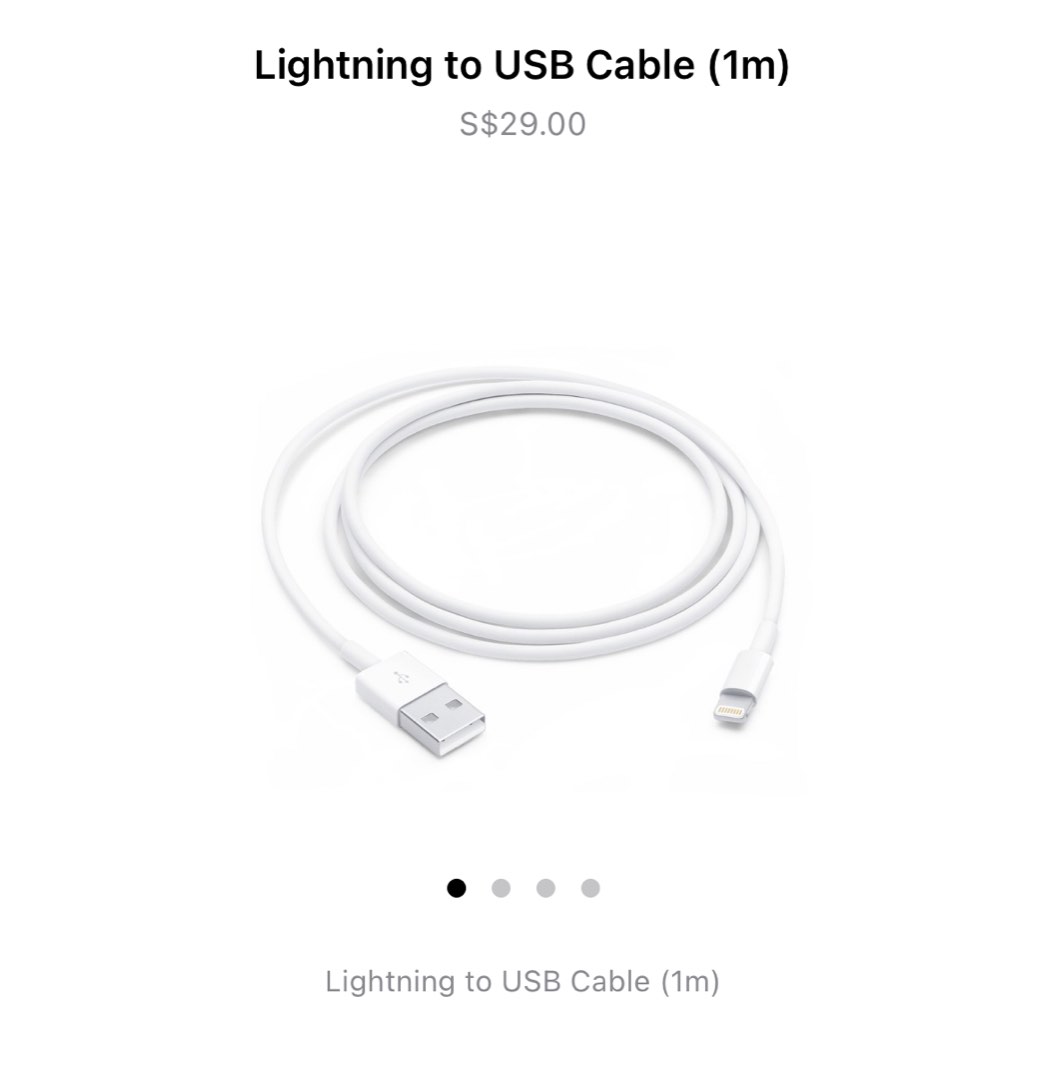 Apple Lightning Cable 1m, Mobile Phones & Gadgets, Mobile & Gadget