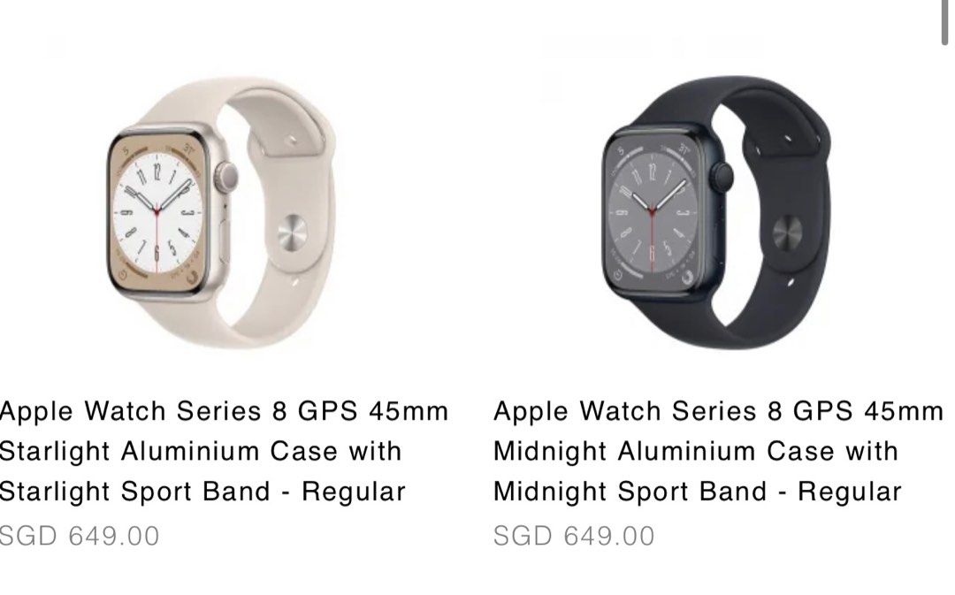 Apple Watch Series 8 (GPS) 45mm Aluminum Case with Starlight