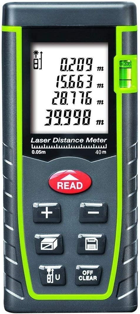 ARAS Laser Distance Meter 40m, Portable Handle Digital Measure Tool ...