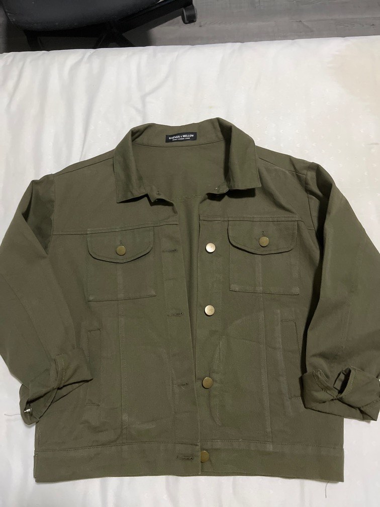 army green denim jacket, Women's Fashion, Coats, Jackets and Outerwear