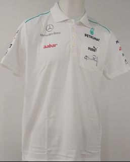 Authentic PUMA Mercedes AMG Petronas Team Formula One Polo (Nico Rosberg F1 signed autograph)