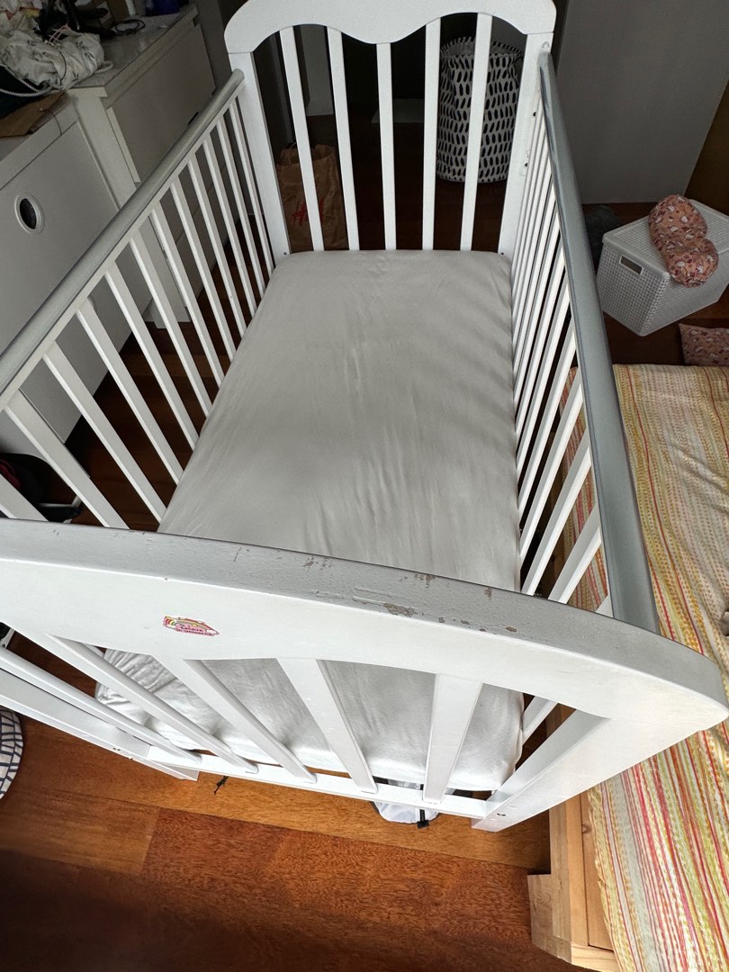 Baby Cot + Coconut Husk Mattress, Babies & Kids, Baby Nursery & Kids