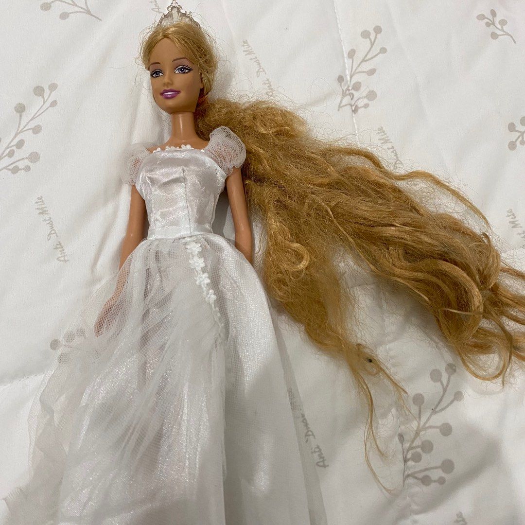 Barbie rapunzel wedding long hair, Hobbies & Toys, Toys & Games on Carousell