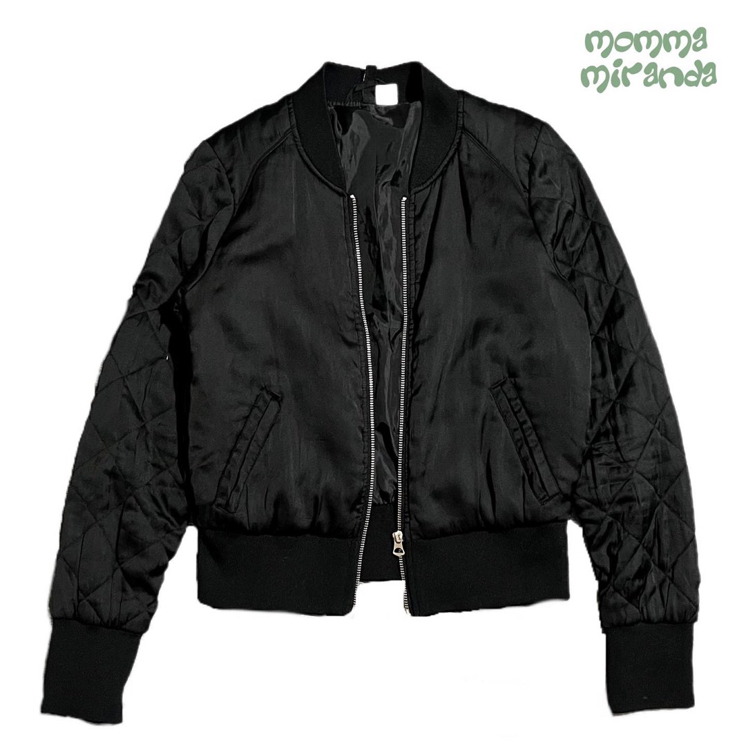 Black Bomber Jacket, Women's Fashion, Coats, Jackets and Outerwear on