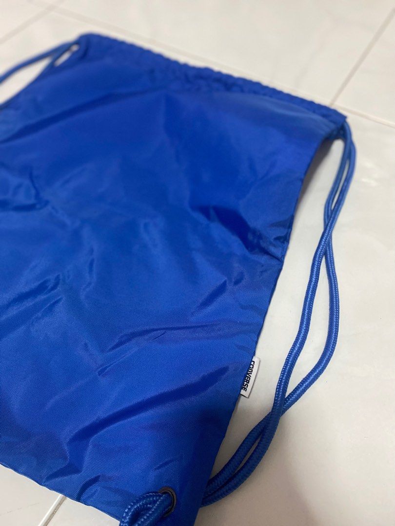 Blue converse all star draw string bag