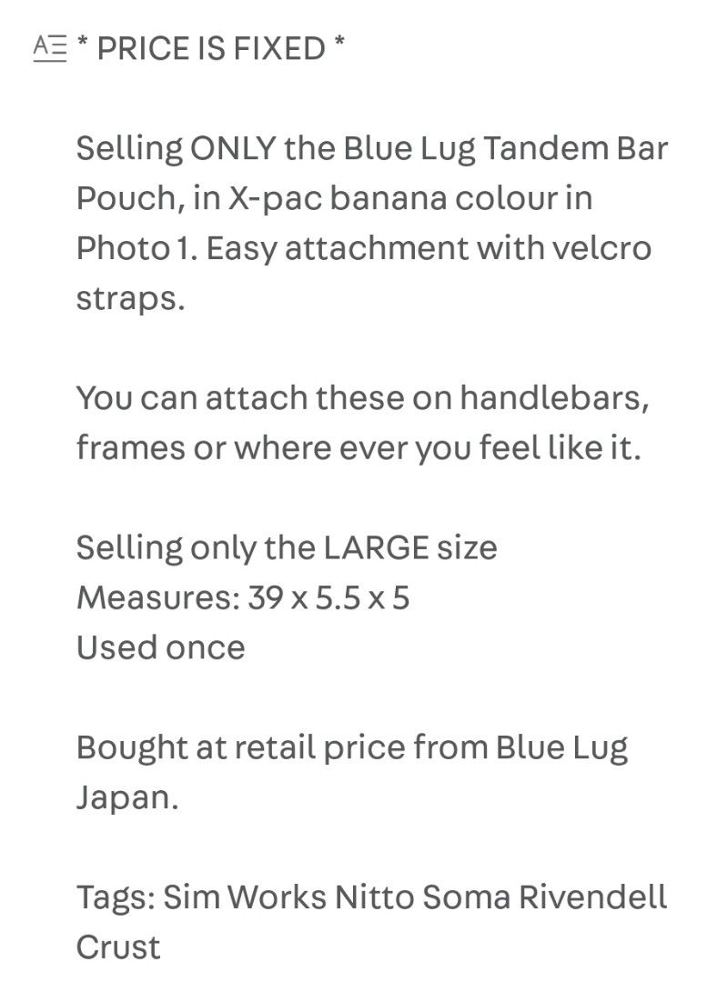 Blue Lug Bar Pouch, Sports Equipment, Bicycles & Parts, Parts