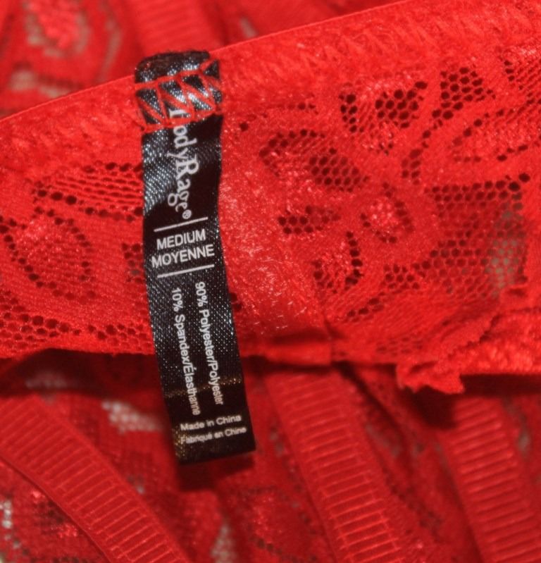 BODY RAGE Red Lace Corset Bustier Thong Lingerie Intimates Bodysuit ...