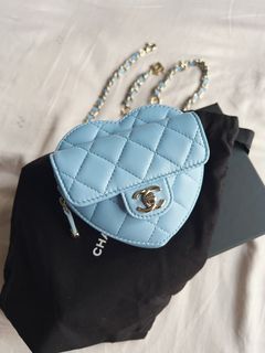 Luxury Helsinki - Chanel 22 S Heart Belt Bag in Blue