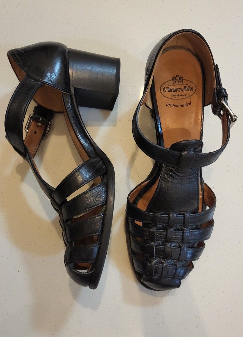 Church s Kelsey 50 Calf leather mid heel sandal Women s Fashion Footwear Sandals on Carousell