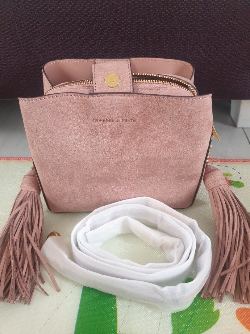 Charles and keith suede bag sale