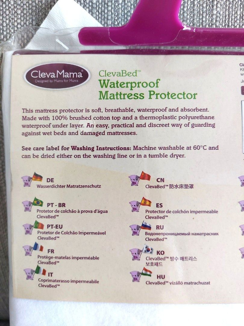 Clevamama Waterproof Mattress Protector, Babies & Kids, Baby Nursery
