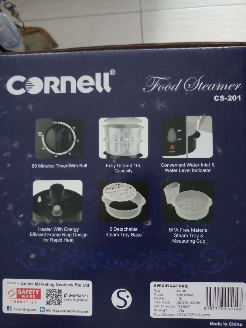 Cornell 2 Tier Daily Food Steamer 10L Capacity CS201 - Amtek Marketing  Services Pte Ltd