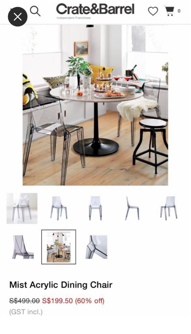 Crate and barrel, Furniture & Home Living, Furniture, Chairs on Carousell