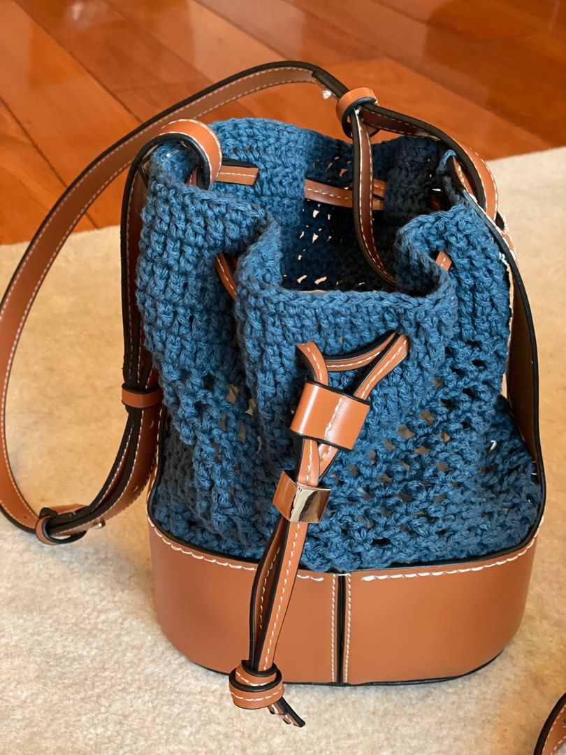 Leather base for crochet bag top