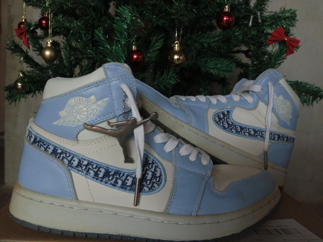 blue dior jordans