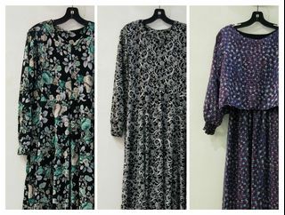 DRESS•3 SETS•MAXI DRESS•JUBAH•MULTICOLOUR•BEST FIT S/M