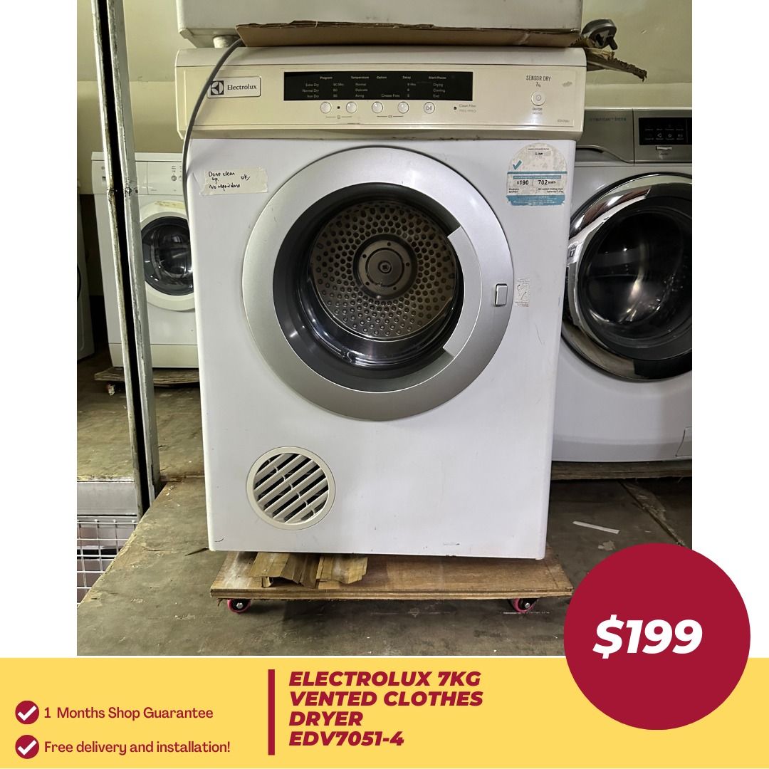 Electrolux 7KG Vented Clothes Dryer EDV70514, TV & Home Appliances