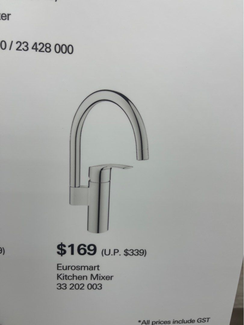 Eurosmart Kitchen Mixer 33 202 003, Furniture & Home Living, Bathroom