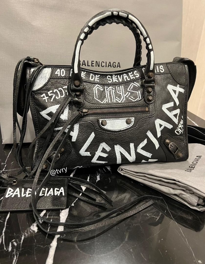 Balenciaga graffiti city bag hot sale
