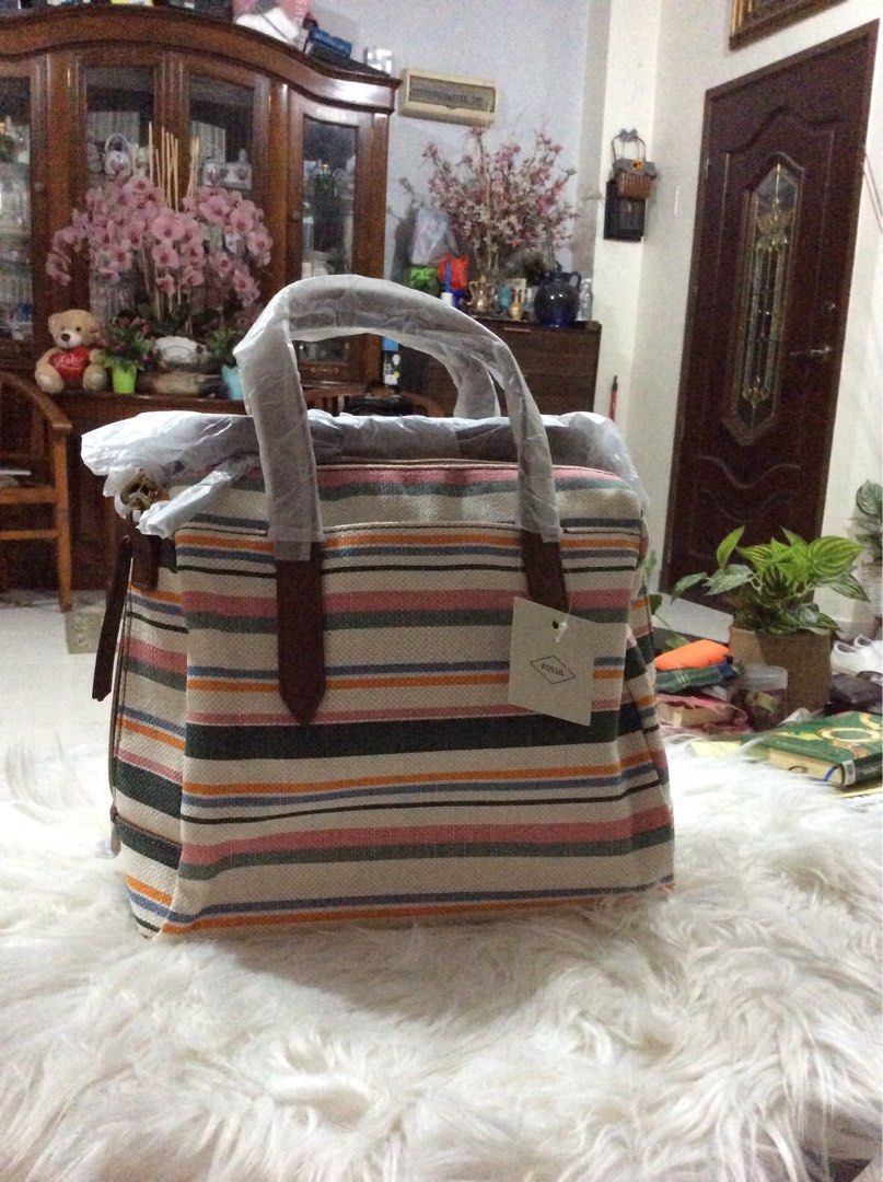 Fossil sydney satchel stripe discount