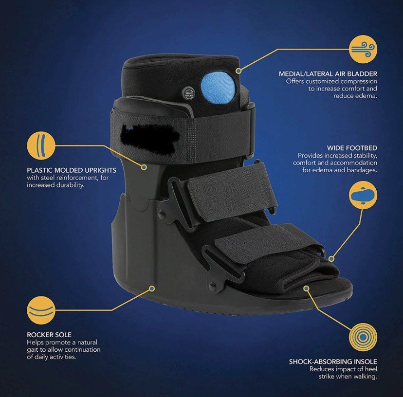 Fracture Boots, Fits left, Small size, Black, Health & Nutrition