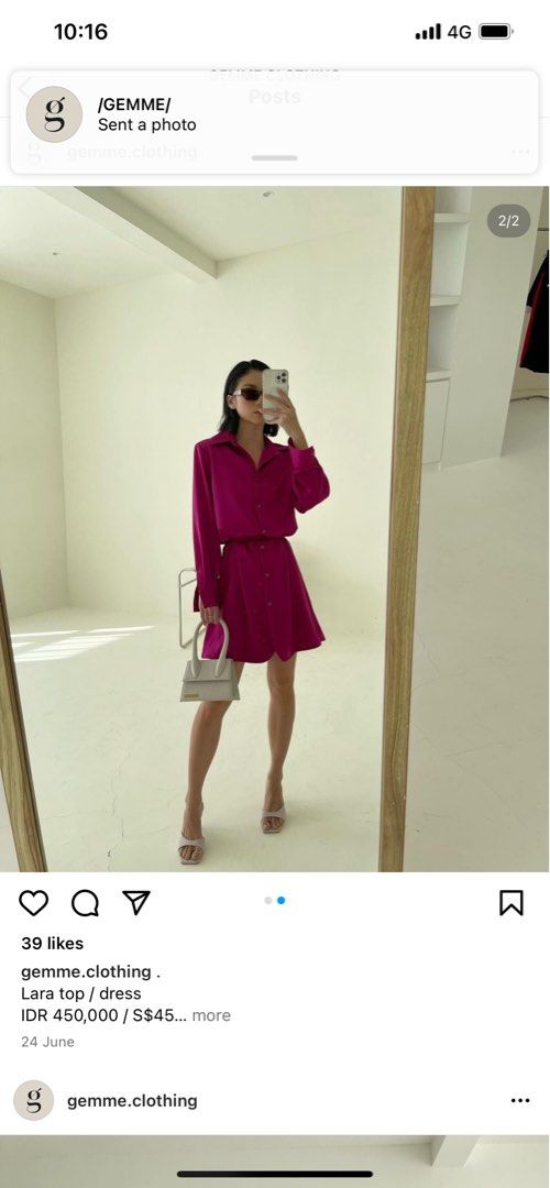 Fuchsia silk dress top