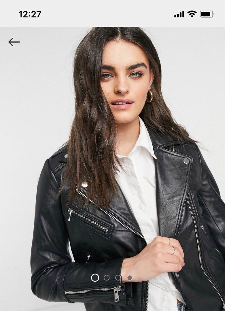 Genuine leather blazers sales
