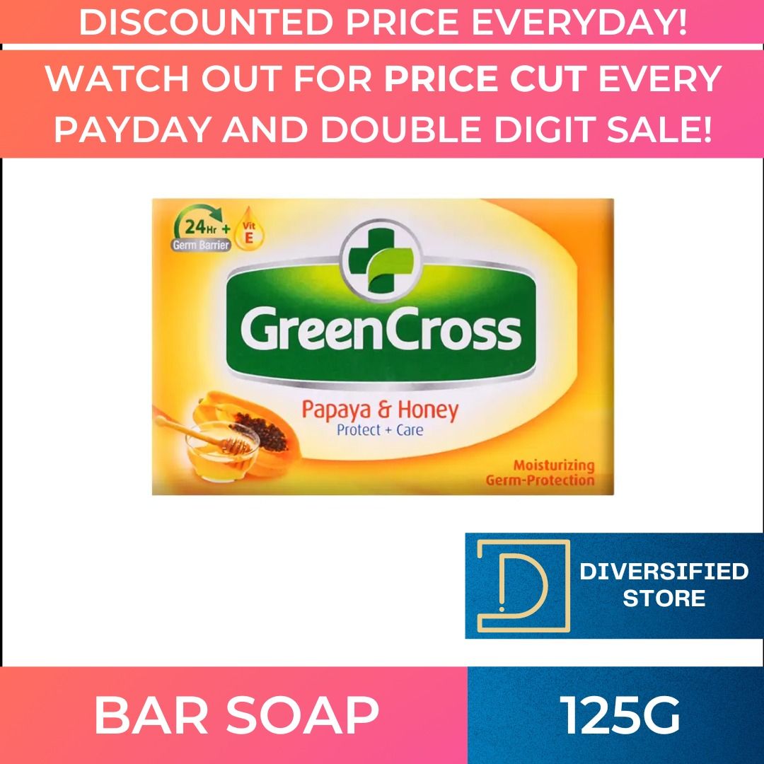 Green Cross Papaya & Honey Moist Protection Bar Soap (125g), Beauty