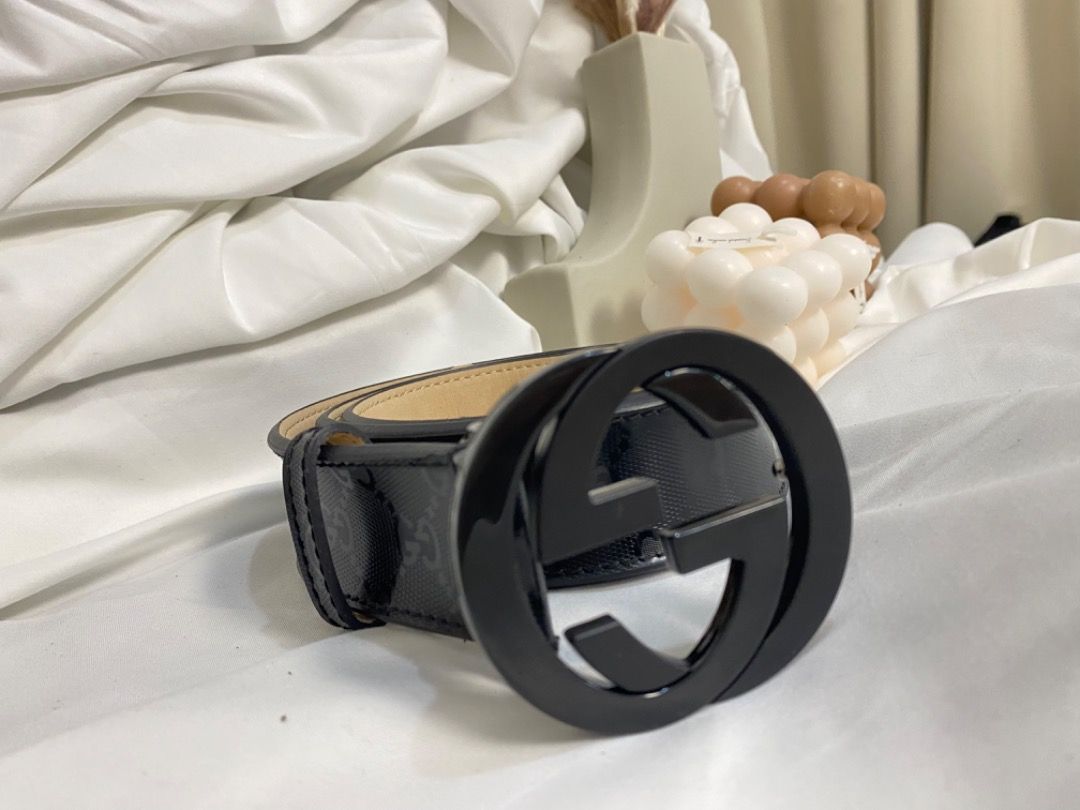Gucci belt black shiny imprime hot sale