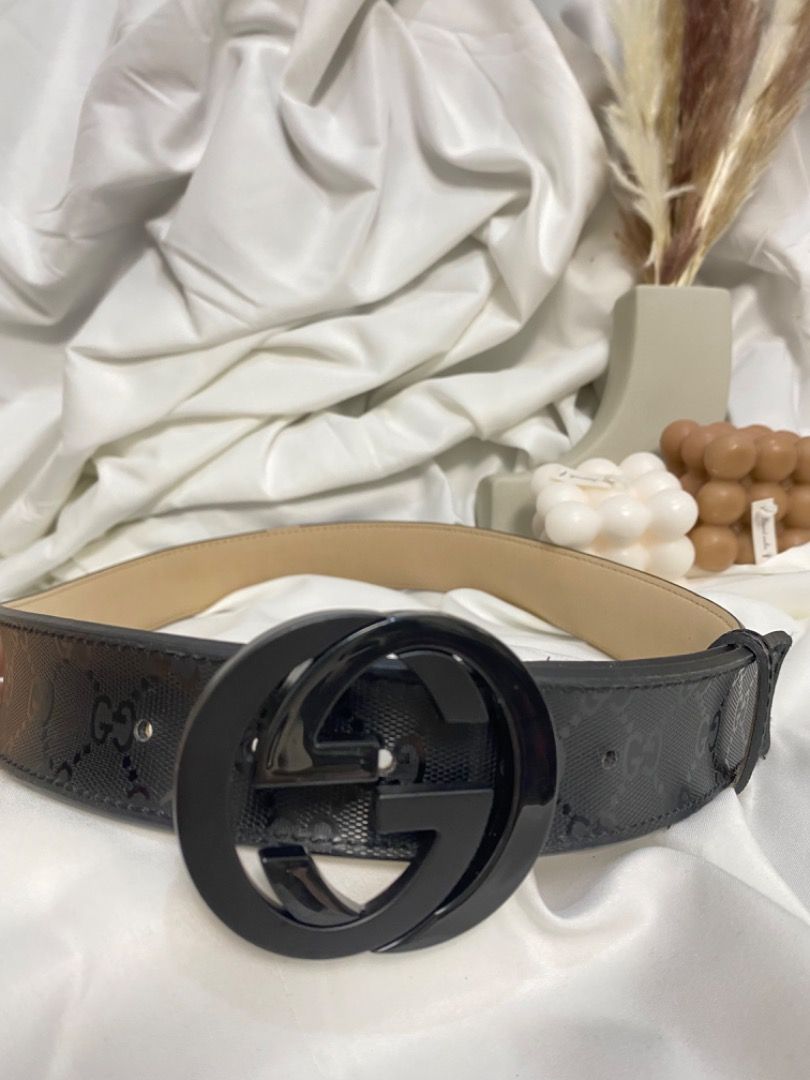 Black imprime gucci belt store