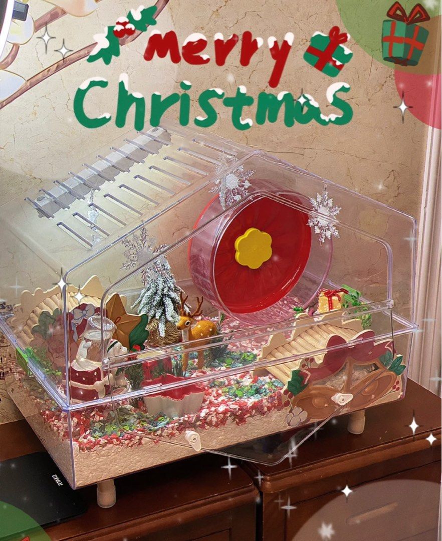 Christmas themed hamster on sale cage
