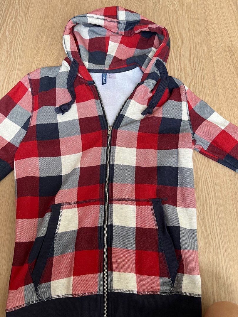 Chequered hoodie best sale