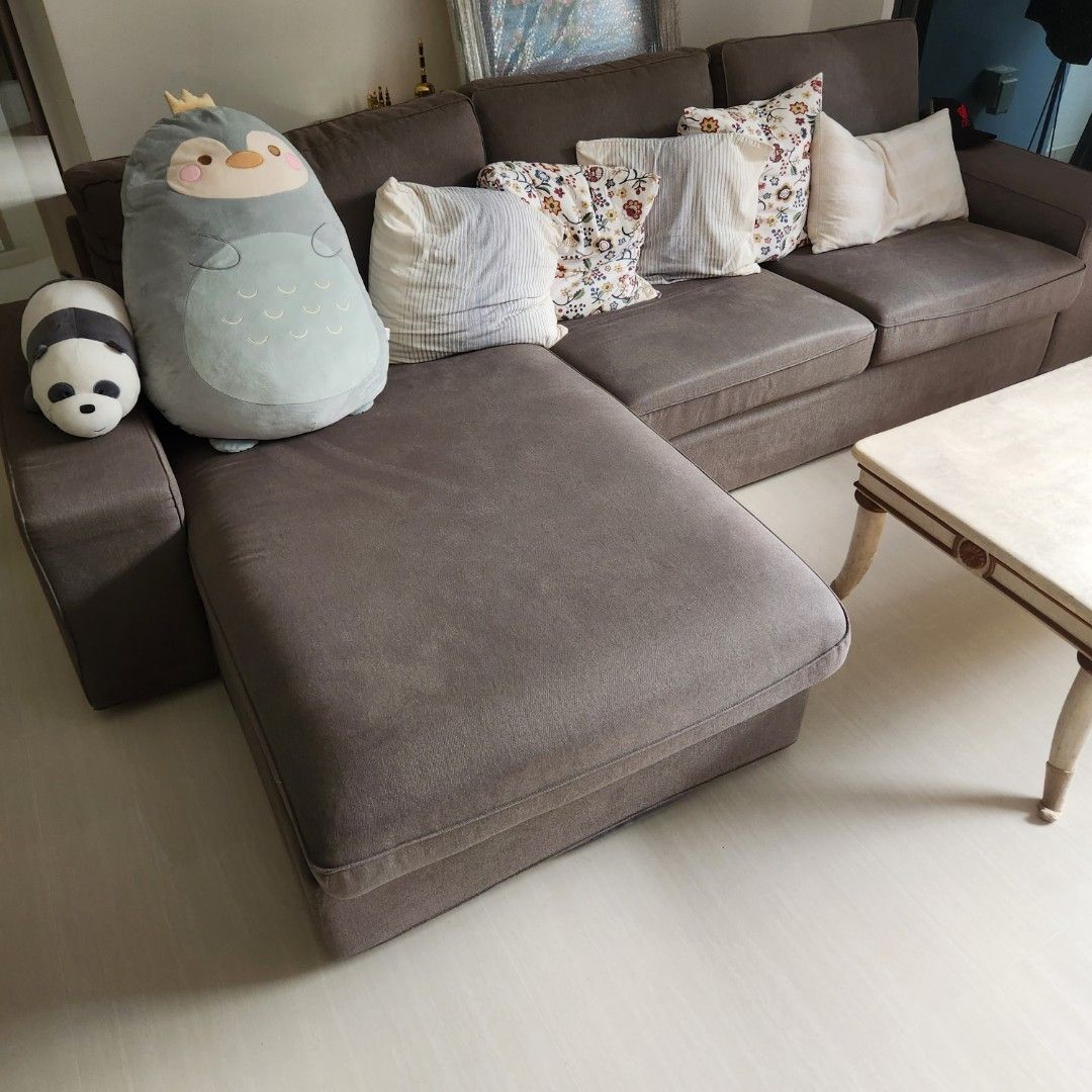 IKEA kivik 3seat sofa with chaise lounge, Furniture & Home Living