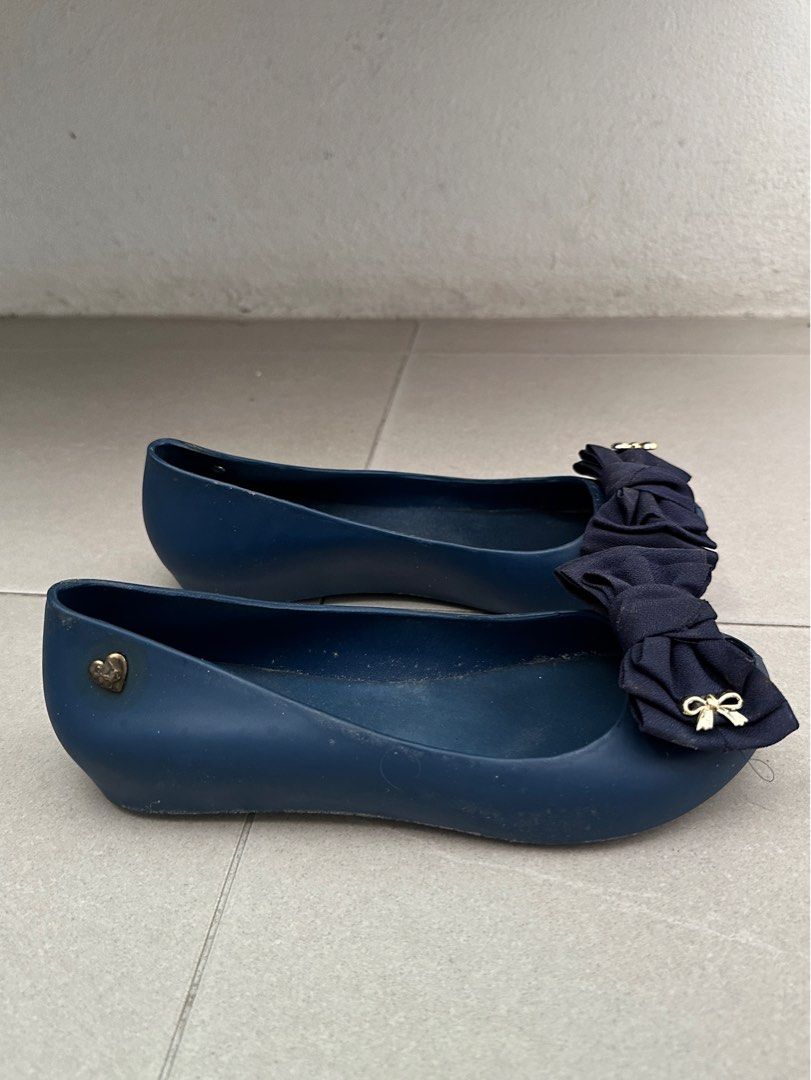 Blue ballet flats with ribbon sale