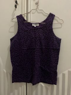 J-honey purple leopard print tanktop