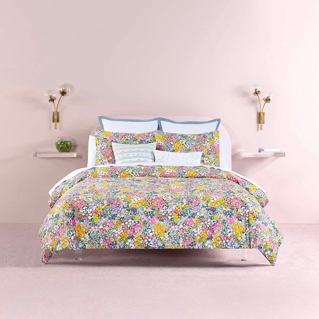 Kate Spade New York Floral Comforter Set King Lilac, Furniture & Home