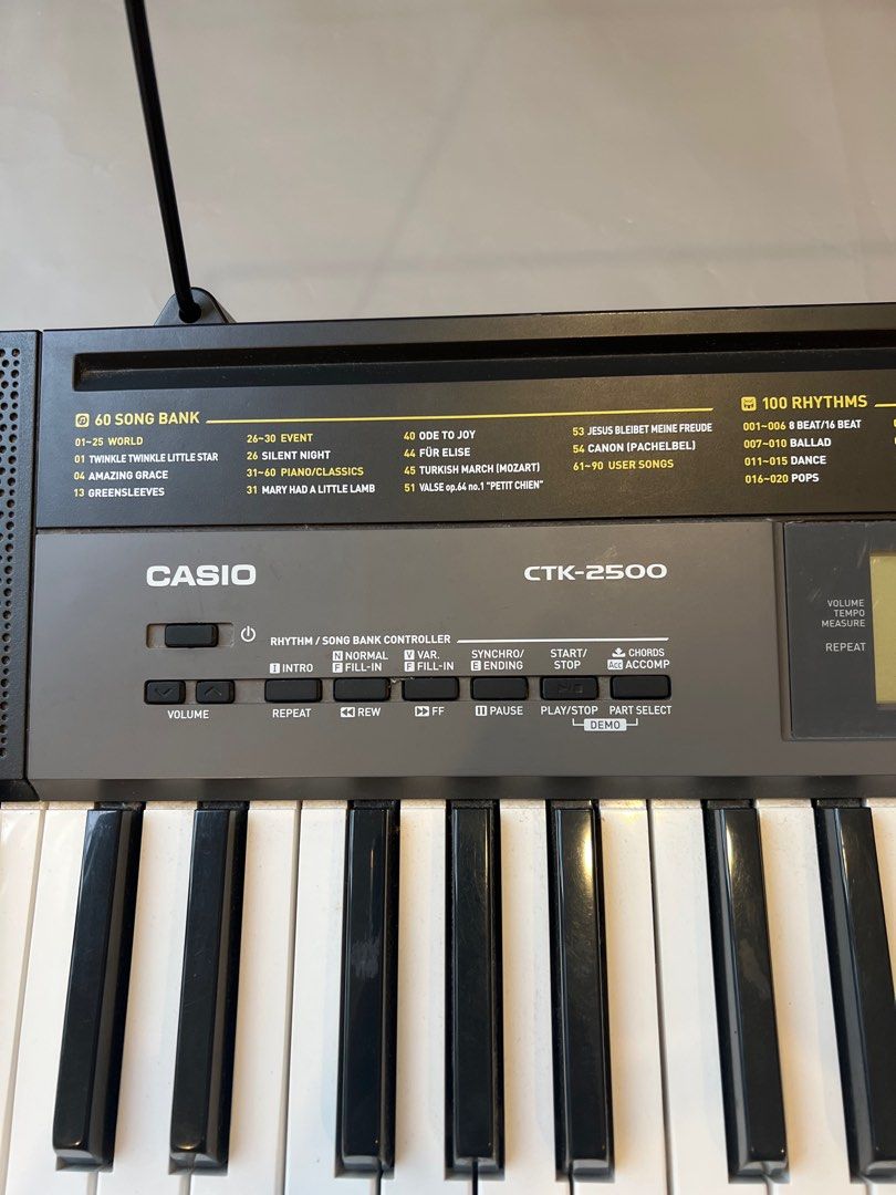 Casio CTK 2500 Portable Keyboard, Black, With Power Supply