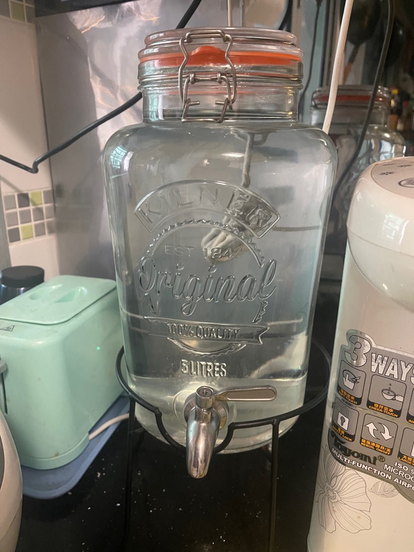Kilner 5L Water Jar Storage Dispenser with Stainless Steel Tap, TV