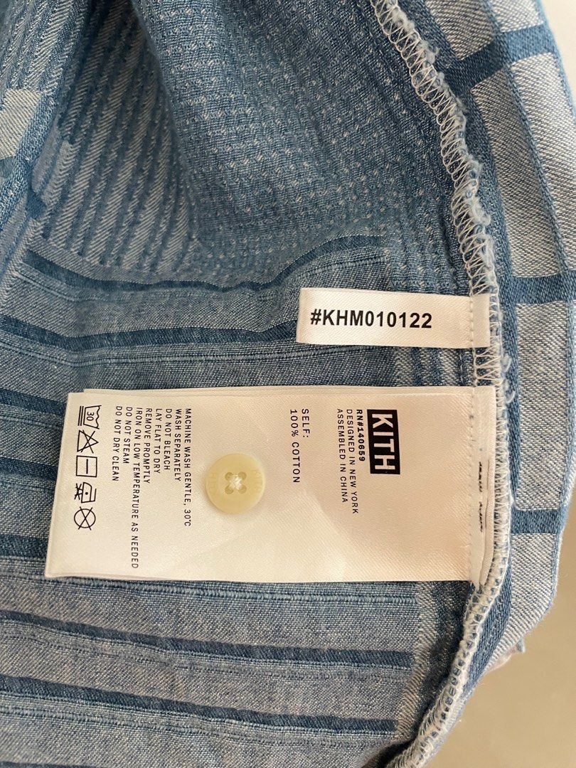 Kith Japanese Indigo Jacquard Coaches Jacket, Men's Fashion, Tops