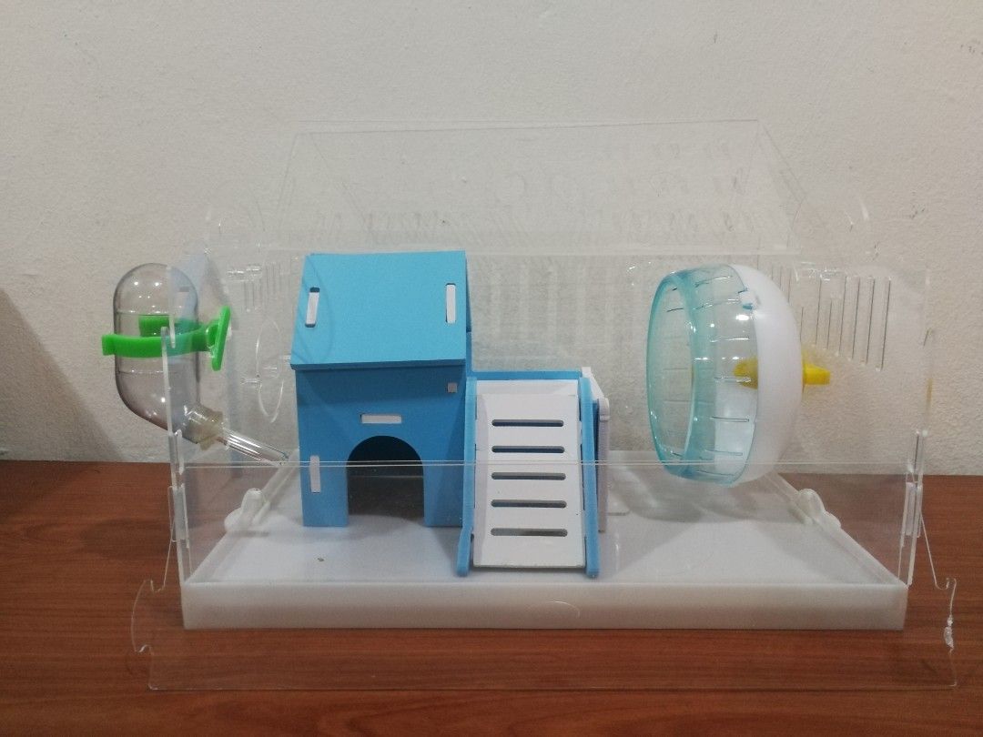 (Klang Collect Only) Clear Transparent Hamster Cage Set, Pet Supplies