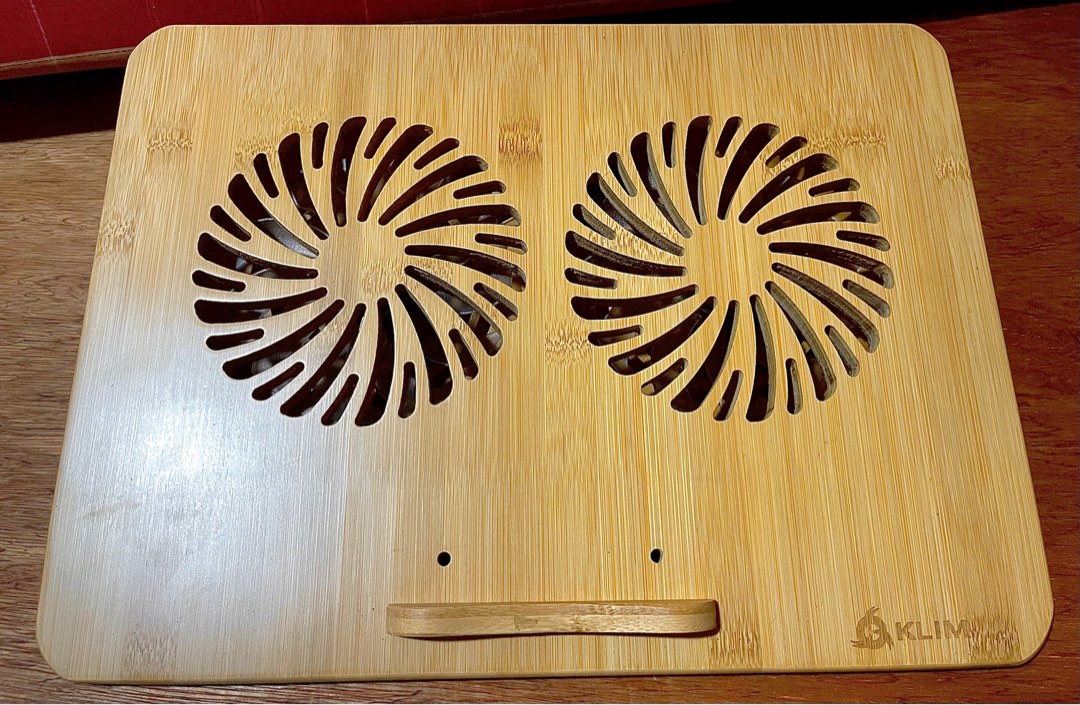 KLIM Bamboo Laptop Cooling Pad Adjustable Speed Cooling stand with Fans