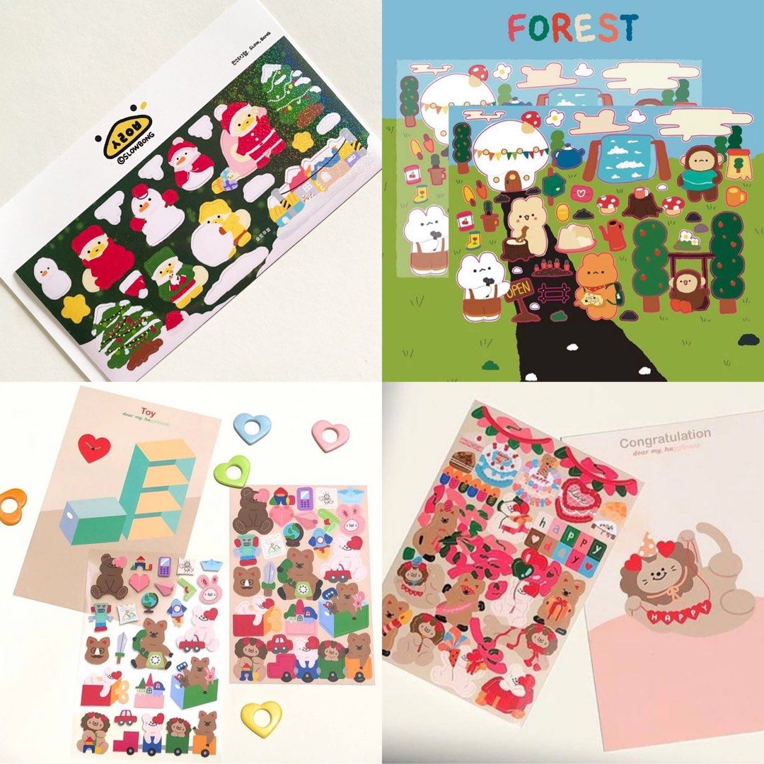 korean authentic stickers (heeyane, chichiland, catbbang, balms ...